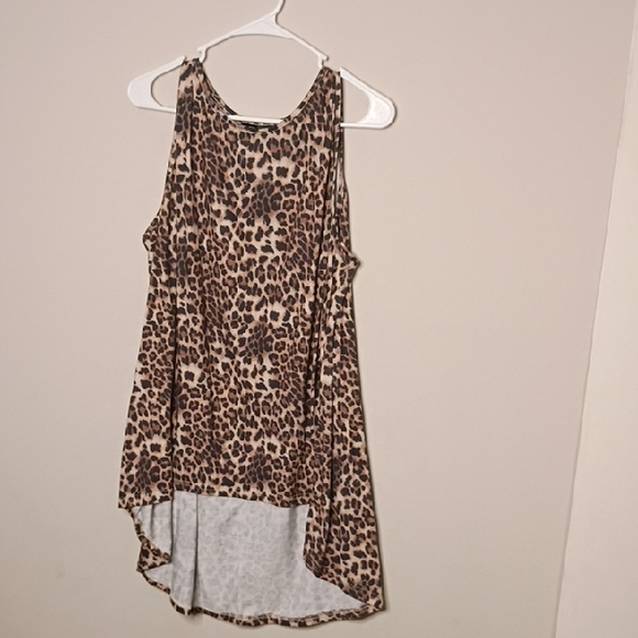 Glitzy Girlz Tops - Leopard Print Sleeveless Women's Blouse